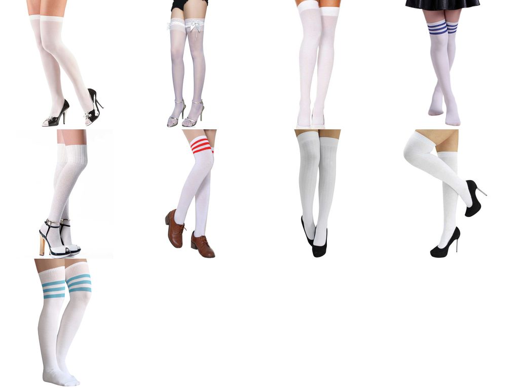 white over knee socks